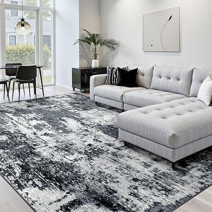 RELEANY Washable Area Rugs 4'x5' Non-Slip Modern Abstract Soft - Image 9