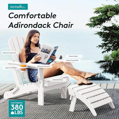 SERWALL Adirondack Chair with Cup Holders - Image 6