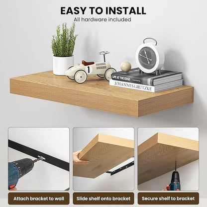 Dreamland 24" Floating Shelves for Wall, Wall-Mounted Shelves for Bedroom - Image 6