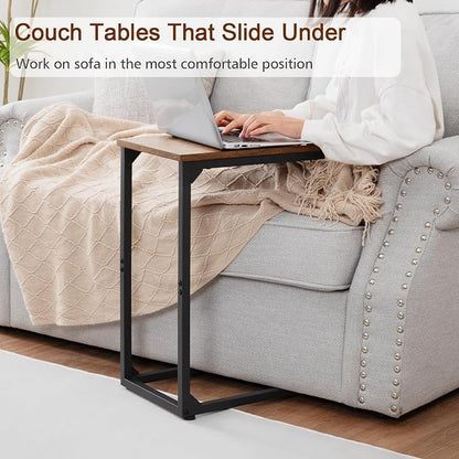 AMHANCIBLE C Shaped Side Table, End Tables Living Room Set of 2, Slide Under - Image 4