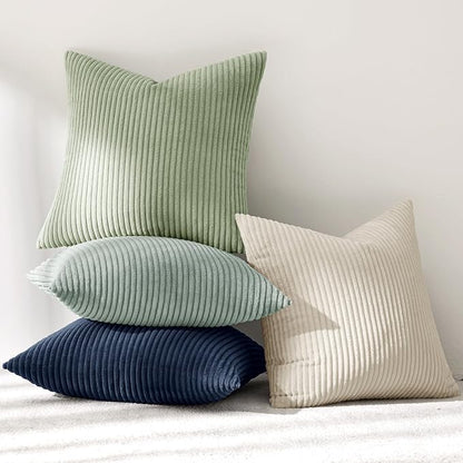 MIULEE Boho Farmhouse Muted Teal Throw Pillow Covers 18x18 Inch Set of 4 - Image 6