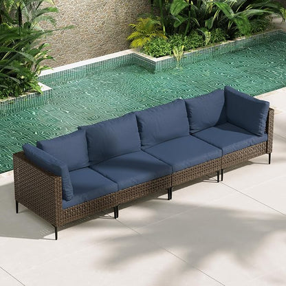 Grand patio 4-Piece Wicker Patio Furniture Set, Retro Outdoor Sectional Sofa - Image 2