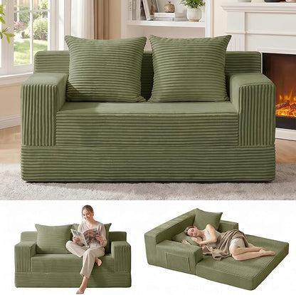 Erament Boneless Loveseat Convertible Sofa Bed, Folding Floor Futon Sleeper by Unknown
