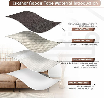 KING MOUNTAIN Leather Repair Patch, 16 x 60 Inches self Adhesive Leather Repair - Image 3