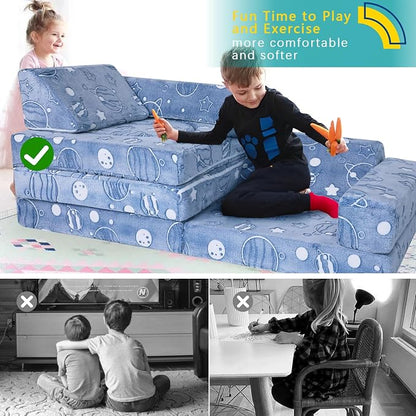 MeMoreCool Kids Couch, 10-Piece Modular Play Couch - Image 8
