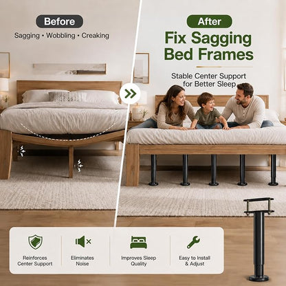4-Piece Adjustable Height Bed Support Legs, Extra Sturdy Steel - Image 3