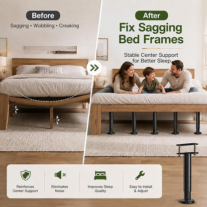 4Pcs Bed Frame Support Leg, Adjustable Height 5.8"-9", Extra Sturdy Steel Bed - Image 3