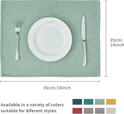 BALCONY & FALCON Placemats Set of 4 Faux Linen Cloth Place Mats Washable - Image 5