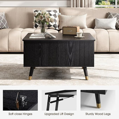 JOINICE Black Lift Top Coffee Table - Image 5