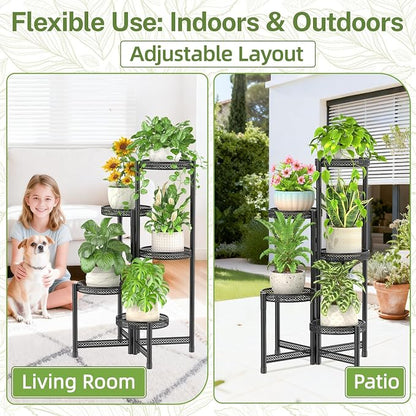 iDavosic.ly Plant Stand Indoor Outdoor, 5 Tier Corner Metal Flower Display - Image 7
