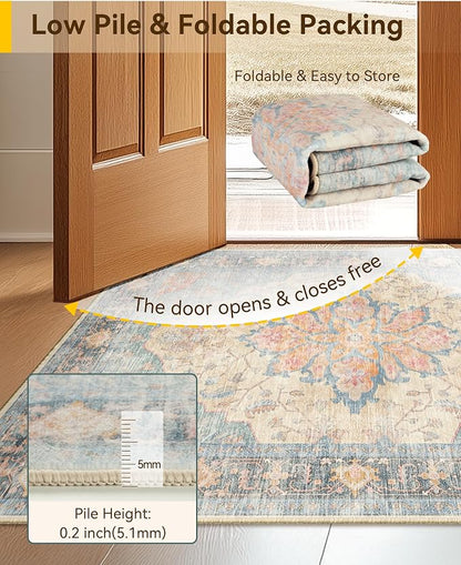 RELEANY Area Rugs 2'x6' Runner Rug Non Slip Washable - Image 5