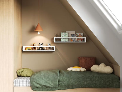 TidyCorner Upgraded Thick Floating Shelves, 24 Inch Solid Wood Bookshelf - Image 5