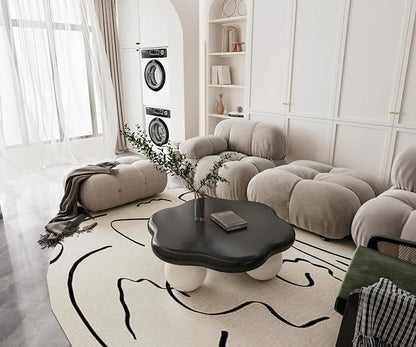 35" Cloud Coffee Table with 3 Ball Legs, Modern Minimalist Petal Center Table - Image 8
