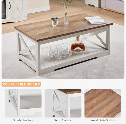 AMERLIFE 5-Piece Farmhouse Table Set Include 63" TV Stand - Image 7