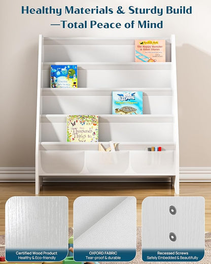 SEIRIONE Sturdy Kids Bookshelf, 4-Tier Book Shelf - Image 3