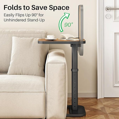 Kitstorack TV Tray Table, Adjustable Height & Flip-Top & Rounded Metal Corners - Image 5