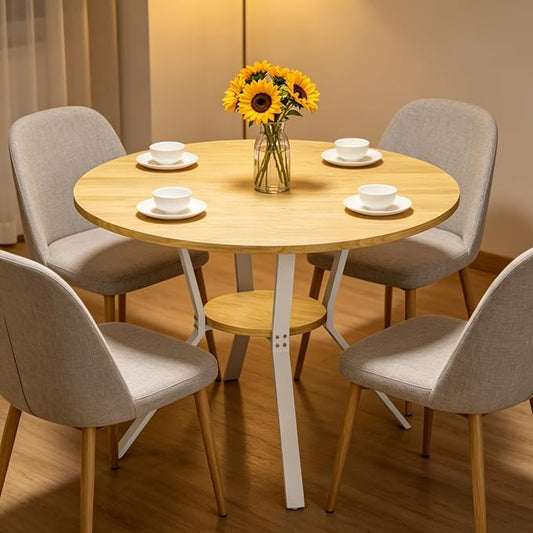 Wildhome Round Dining Table for 2-4, 43 Inch Dining Room Kitchen Table by WildhomeYourHomeFurnishingSolution