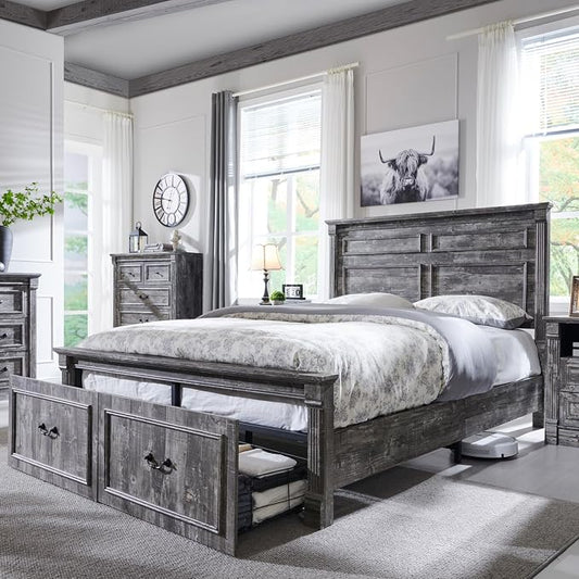 Aitjunz Farmhouse Queen Size Bed Frame by AITJUNZ