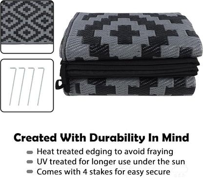 SAND MINE Waterproof Outdoor Rug, Plastic Reversible Rug, Modern Area Rug - Image 4