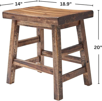 Alaterre Furniture Durango 20-Inch Tall Industrial Wood Dining Stool - Image 3