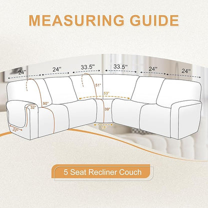 HDCAXKJ 100% Waterproof Reclining Sectional Couch Covers L Shape Recliner Sofa - Image 2