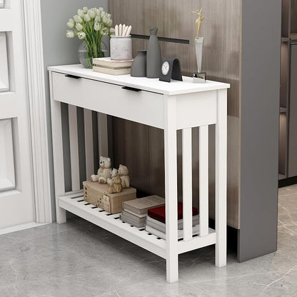 TaoHFE White Narrow Console Table by TAOHFE