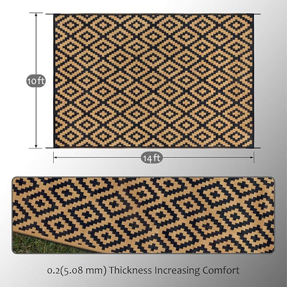 SAND MINE Reversible Mats, Plastic Straw Rug, Modern Area Rug, Large Floor Mat - Image 2