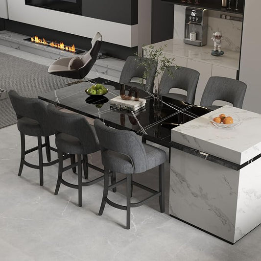 VKNOW Bar Stools Set of 6, Modern Counter Stools by VKNOW