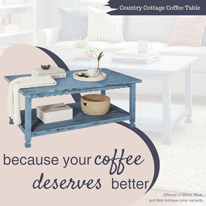 Rustic Rectangular Coffee Table, 42 in. W x 24 in. D x 18 in. H, Living Room - Image 4