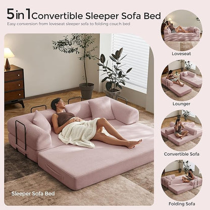 SAVENICA 79" Floor Sofa Bed Convertible, 5-in-1 Sleeper Sofa - Image 5