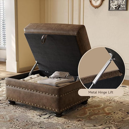 ONBRILL Faux Leather Ottoman - Image 3