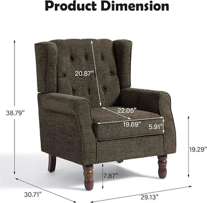 Pia Ricco Mid-Century Modern 2-Piece Wingback Chair Set - Image 2