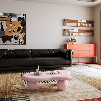 40” Cloud Coffee Table with 3 Ball Legs, Modern Irregular Center Table - Image 7