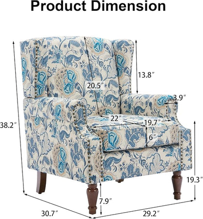 Pia Ricco High Back Floral Accent Chair - Image 2