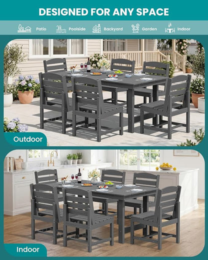 SERWALL Patio Dining Sets for 10 Person, HDPE Dining Set - Image 8