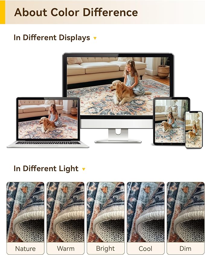 RELEANY Area Rugs 2'6"x8' Runner Rug Non Slip Washable - Image 4