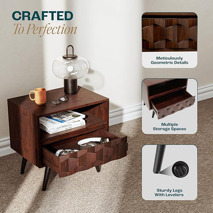 Bme Georgina Solid Wood Nightstand - Image 3