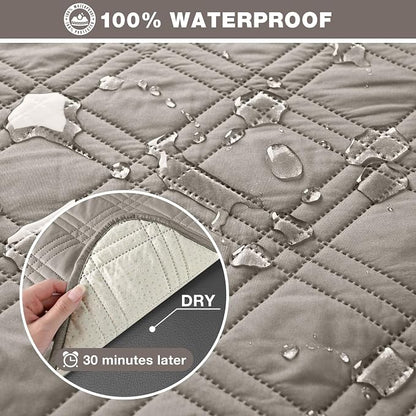 TAOCOCO 100% Waterproof Loveseat Recliner Cover, Non Slip Split Recliner Couch - Image 3
