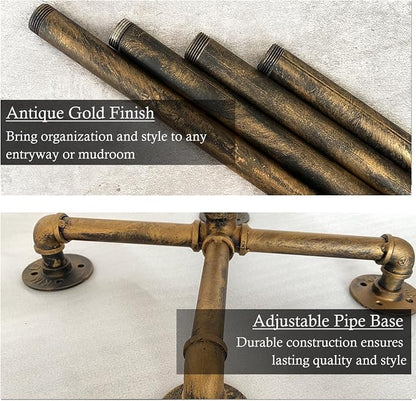 Industrial Coat Rack, Metal Pipe Coat Rack Stand Freestanding - Image 5