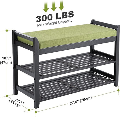 PETKABOO Shoe Rack Bench with Storage 27.6 in, Living Room - Image 3