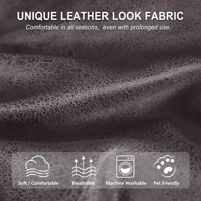 ANARACHON Leather Look Recliner Chair Covers, 4-Pieces Stretch Recliner Cover - Image 4