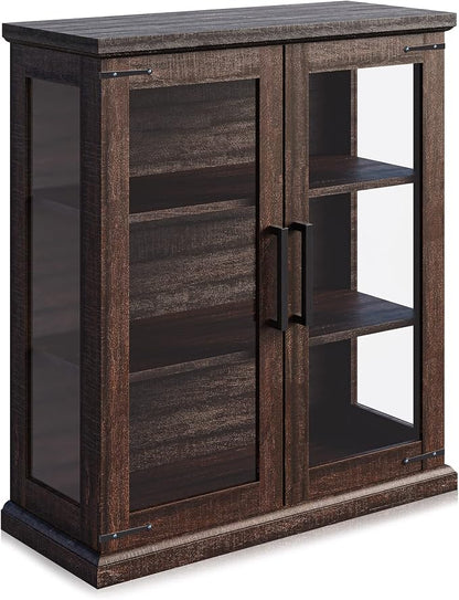 BELLEZE Storage Cabinet with Shelves and Glass Doors - Image 7