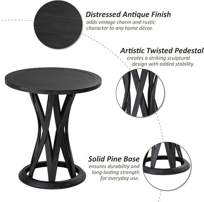 COZAYH Round Farmhouse End Table - Image 4
