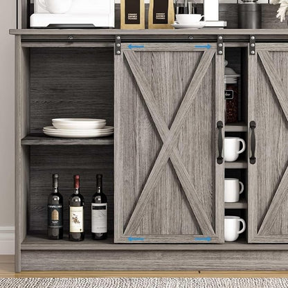 4ever2buy Farmhouse Coffee Bar Cabinet - Image 6