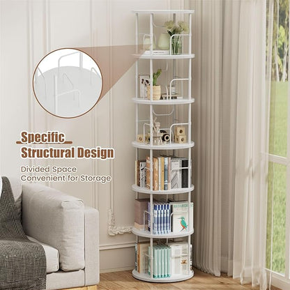 ALLSTAND 6 Tier Rotating Bookshelf, 360 ° Display Stackable Spinning Bookshelf - Image 3