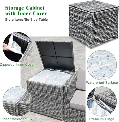 Tangkula 8 Pieces Wicker Patio Furniture Set - Image 6