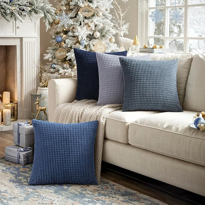 MIULEE Blue Decorative Pillow Covers 22x22 Inch Set of 4 Boho Western Farmhouse - Image 7