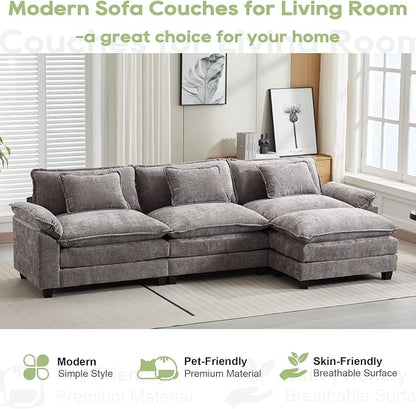 Oprisen 120" Modular Sectional Sofa, Comfy Cloud Couch Sectional Sofa - Image 7