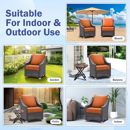 IASEAHK Outdoor Seat Cushion Set, Waterproof & Fade Resistant Patio Chair - Image 7