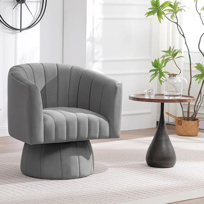 Swivel Accent Barrel Chair, Cute Comfy Small Round 360° Arm Chair. Velvet Sofa - Image 8